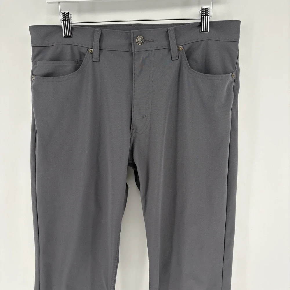 Levi's 511 Slim Tech Five Pocket Pants Mid Rise Stretch Gray UPF 50+ Men 33X32